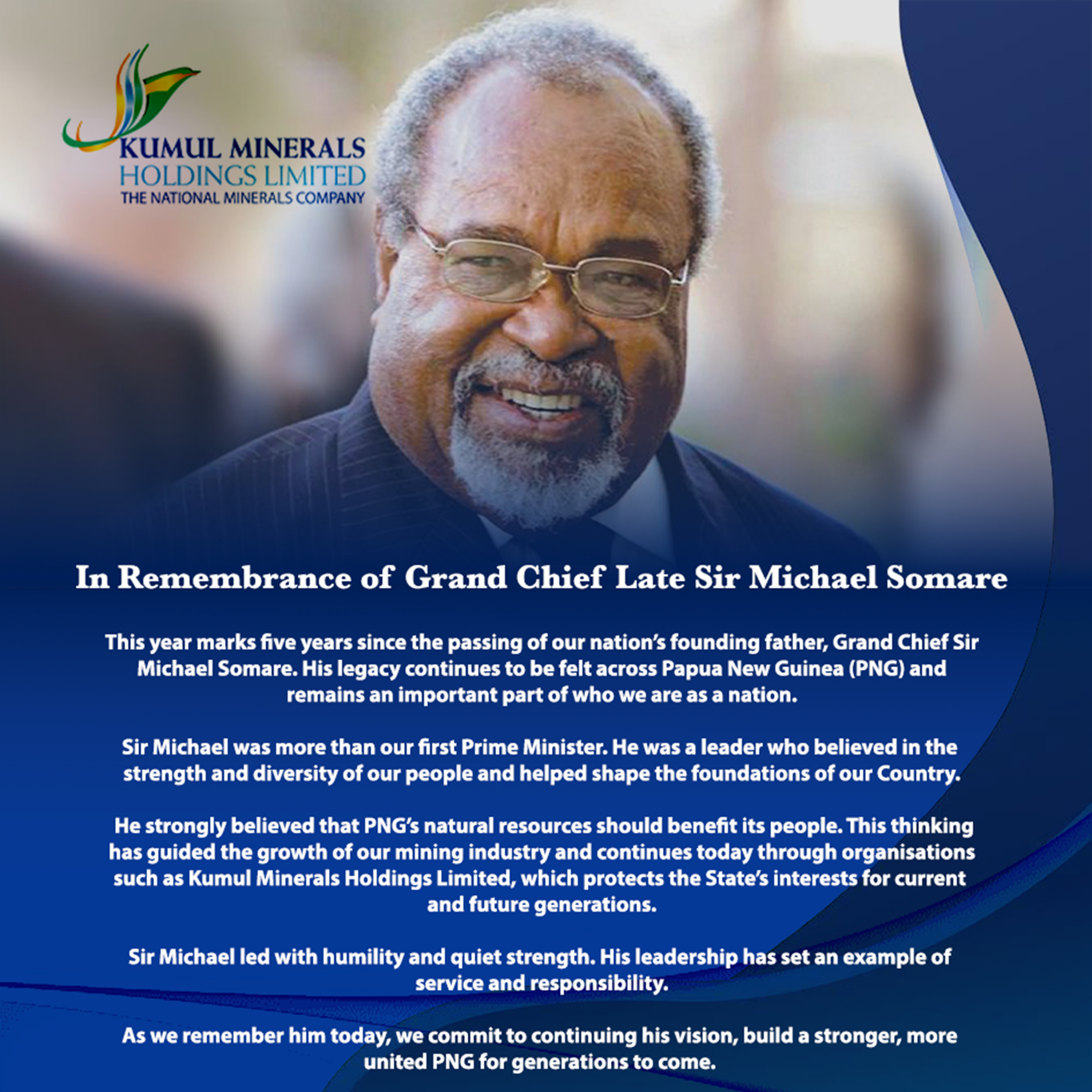 In Remembrance of Grand Chief Late Sir Michael Somare